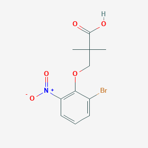 molecular formula C11H12BrNO5 B12080335 3-(2-Bromo-6-nitrophenoxy)-2,2-dimethylpropanoic acid 