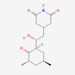 molecular formula C15H23NO4 B1208034 4-[(2R)-2-[(1R,3S,5S)-3,5-Dimethyl-2-oxocyclohexyl]-2-hydroxyethyl]-2,6-piperidinedione CAS No. 642-81-9