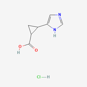 molecular formula C7H9ClN2O2 B12080393 2-(1H-imidazol-4-yl)cyclopropane-1-carboxylic acid hydrochloride 