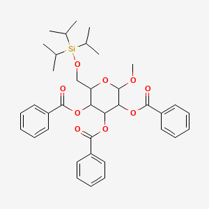 molecular formula C37H46O9Si B12080490 Methyl-6-O-(triisopropylsilyl)-2,3,4-tri-O-benzoyl-alpha-D-galactopyranoside 