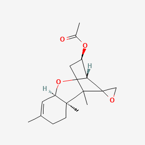 molecular formula C17H24O4 B1208050 [(2R,7R,9R,10R)-1,2,5-Trimethylspiro[8-oxatricyclo[7.2.1.02,7]dodec-5-ene-12,2'-oxirane]-10-yl] acetate CAS No. 91423-90-4
