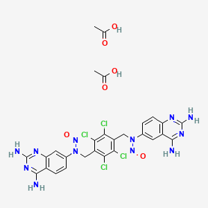 molecular formula C28H26Cl4N12O6 B1208061 Daq-nampc CAS No. 100036-74-6