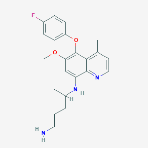 molecular formula C22H26FN3O2 B1208074 N4-(5-(4-Fluorophenoxy)-6-methoxy-4-methyl-8-quinolinyl)-1,4-pentanediamine CAS No. 80061-25-2