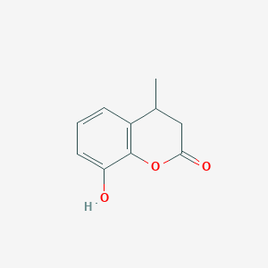 molecular formula C10H10O3 B1208077 8-Hydroxy-4-methyl-3,4-dihydroxycoumarin CAS No. 83808-56-4