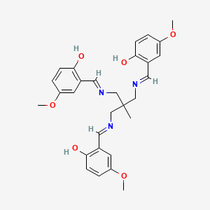 molecular formula C29H33N3O6 B1208085 1,1,1-Tris(5-methoxysalicylaldiminomethyl)ethane CAS No. 90148-94-0
