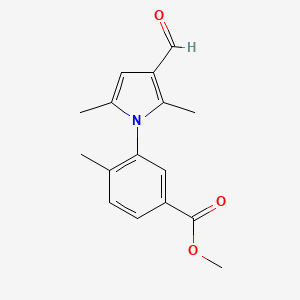 molecular formula C16H17NO3 B1208091 3-(3-Formyl-2,5-dimethyl-1-pyrrolyl)-4-methylbenzoic acid methyl ester 