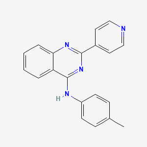 molecular formula C20H16N4 B1208094 N-(4-甲基苯基)-2-吡啶-4-基-4-喹唑啉胺 
