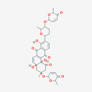molecular formula C37H38O13 B1208097 (3R,4aR,12bS)-4a,8,12b-三羟基-3-甲基-9-[6-甲基-5-[(6-甲基-5-氧代-2H-吡喃-2-基)氧基]四氢吡喃-2-基]-3-[(6-甲基-5-氧代-2H-吡喃-2-基)氧基]-2,4-二氢苯并[a]蒽-1,7,12-三酮 