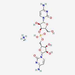 molecular formula C18H29N7O12P+ B12080999 Cytidine, cytidylyl-(3'-->5')-, monoammonium salt (8CI,9CI) 
