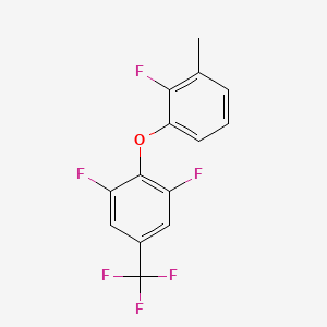 molecular formula C14H8F6O B12081074 1,3-Difluoro-2-(2-fluoro-3-methyl-phenoxy)-5-(trifluoromethyl)benzene 