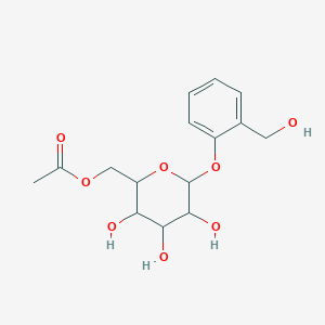 molecular formula C15H20O8 B12081083 [3,4,5-Trihydroxy-6-[2-(hydroxymethyl)phenoxy]oxan-2-yl]methyl acetate 