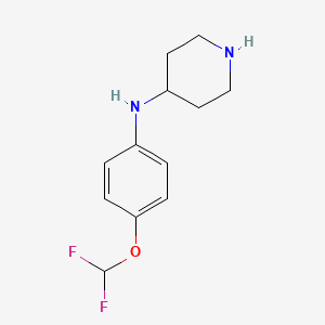 molecular formula C12H16F2N2O B12081134 N-[4-(difluoromethoxy)phenyl]piperidin-4-amine 