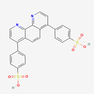 molecular formula C24H16N2O6S2 B1208114 4,7-Diphenyl-1,10-phenanthroline 4',4''-disulfonic acid 
