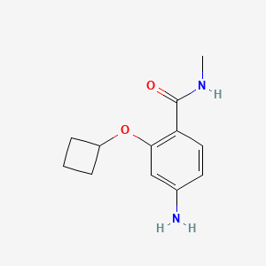 molecular formula C12H16N2O2 B12081200 4-Amino-2-cyclobutoxy-N-methylbenzamide 