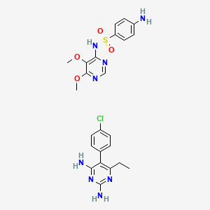 molecular formula C24H27ClN8O4S B1208122 Fansidar CAS No. 37338-39-9