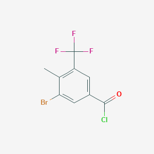 molecular formula C9H5BrClF3O B12081237 3-Bromo-4-methyl-5-(trifluoromethyl)benzoyl chloride 