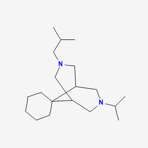 molecular formula C19H36N2 B1208124 3-(2-Methylpropyl)-7-propan-2-ylspiro[3,7-diazabicyclo[3.3.1]nonane-9,1'-cyclohexane] 