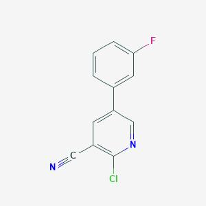 molecular formula C12H6ClFN2 B12081299 2-Chloro-5-(3-fluorophenyl)nicotinonitrile 