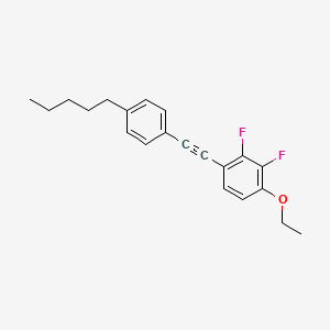 molecular formula C21H22F2O B12081307 Benzene, 1-ethoxy-2,3-difluoro-4-[(4-pentylphenyl)ethynyl]- CAS No. 123560-56-5