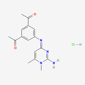 molecular formula C16H19ClN4O2 B1208131 2-Amino-4-(3,5-diacetylphenyl)amino-1,6-dimethylpyrimidinium chloride CAS No. 180740-99-2