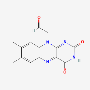 molecular formula C14H12N4O3 B1208133 2-(7,8-dimethyl-2,4-dioxo-3,4-dihydrobenzo[g]pteridin-10(2H)-yl)acetaldehyde CAS No. 4250-90-2