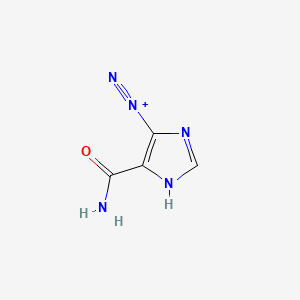 molecular formula C4H4N5O+ B1208136 4-重氮咪唑-5-甲酰胺 CAS No. 24316-91-4