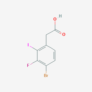 molecular formula C8H5BrFIO2 B12081368 4-Bromo-3-fluoro-2-iodophenylacetic acid CAS No. 1824057-10-4