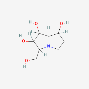 molecular formula C8H15NO4 B1208142 1,2,7-Trihydroxy-3-(hydroxymethyl)hexahydro-1H-pyrrolizine 