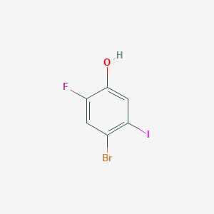 molecular formula C6H3BrFIO B12081435 4-Bromo-2-fluoro-5-iodophenol CAS No. 530141-45-8