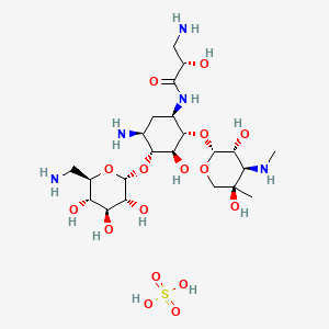 molecular formula C22H45N5O16S B1208144 Isepamicin Sulfate CAS No. 393574-17-9