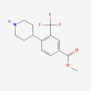 molecular formula C14H16F3NO2 B12081449 Methyl 4-(piperidin-4-yl)-3-(trifluoromethyl)benzoate 