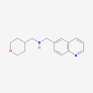 molecular formula C16H20N2O B12081464 1-(Quinolin-6-yl)-N-((tetrahydro-2H-pyran-4-yl)methyl)methanamine 