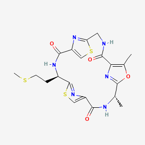 molecular formula C20H22N6O4S3 B1208147 Nostocyclamide M 