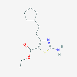 molecular formula C13H20N2O2S B12081517 Ethyl 2-amino-4-(2-cyclopentylethyl)thiazole-5-carboxylate CAS No. 887589-97-1