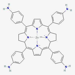 molecular formula C44H38N8Zn-2 B12081519 zinc;4-[(1Z,5Z,9Z,14Z)-10,15,20-tris(4-aminophenyl)-2,3,4,11,12,13-hexahydroporphyrin-21,22,23,24-tetraid-5-yl]aniline 