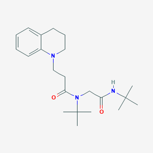 molecular formula C22H35N3O2 B1208155 N-tert-butyl-N-[2-(tert-butylamino)-2-oxoethyl]-3-(3,4-dihydro-2H-quinolin-1-yl)propanamide 