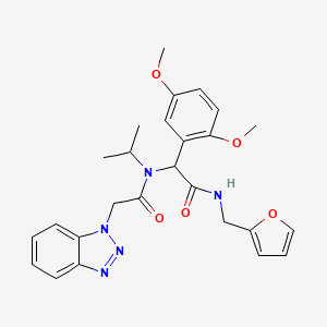 molecular formula C26H29N5O5 B1208156 2-[[2-(1-苯并三唑基)-1-氧代乙基]-丙-2-氨基]-2-(2,5-二甲氧基苯基)-N-(2-呋喃基甲基)乙酰胺 