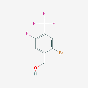 molecular formula C8H5BrF4O B12081561 2-Bromo-5-fluoro-4-(trifluoromethyl)benzyl alcohol 