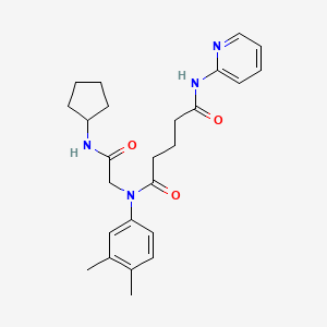 N'-[2-(cyclopentylamino)-2-oxoethyl]-N'-(3,4-dimethylphenyl)-N-(2-pyridinyl)pentanediamide