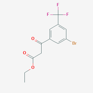 molecular formula C12H10BrF3O3 B12081623 Ethyl 3-(3-bromo-5-(trifluoromethyl)phenyl)-3-oxopropanoate 