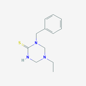 molecular formula C12H17N3S B1208163 5-Ethyl-1-(phenylmethyl)-1,3,5-triazinane-2-thione 