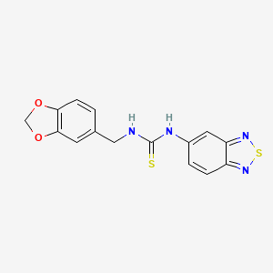 molecular formula C15H12N4O2S2 B1208164 1-(1,3-Benzodioxol-5-ylmethyl)-3-(2,1,3-benzothiadiazol-5-yl)thiourea 
