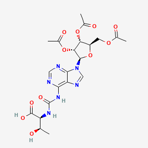 molecular formula C21H26N6O11 B12081745 N-[[[9-(2,3,5-Tri-O-acetyl-beta-D-ribofuranosyl)-9H-purin-6-yl]amino]carbonyl]-L-threonine CAS No. 56893-27-7