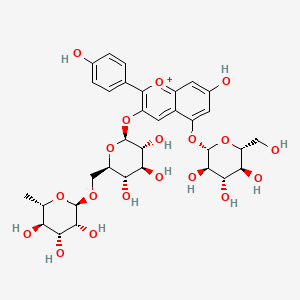 molecular formula C33H41O19+ B1208181 Pelargonidin 3-O-rutinoside 5-O-beta-D-glucoside CAS No. 202338-79-2