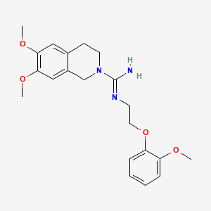 molecular formula C21H27N3O4 B1208185 6,7-dimethoxy-N'-[2-(2-methoxyphenoxy)ethyl]-3,4-dihydro-1H-isoquinoline-2-carboximidamide CAS No. 36576-29-1