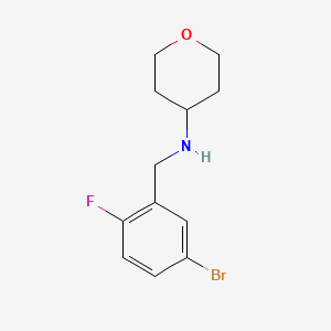 molecular formula C12H15BrFNO B12081912 N-[(5-bromo-2-fluorophenyl)methyl]oxan-4-amine 