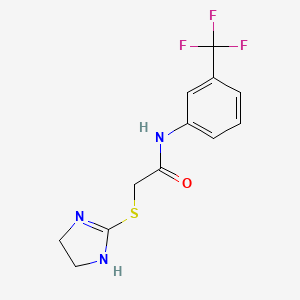 molecular formula C12H12F3N3OS B1208193 2-(4,5-dihydro-1H-imidazol-2-ylthio)-N-[3-(trifluoromethyl)phenyl]acetamide 