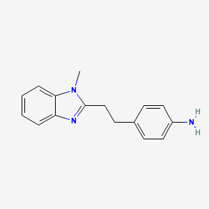 molecular formula C16H17N3 B1208194 4-[2-(1-Methyl-1H-benzoimidazol-2-yl)-ethyl]-phenylamine CAS No. 505078-81-9