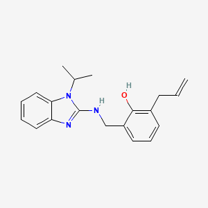 molecular formula C20H23N3O B1208197 2-[[(1-Propan-2-yl-2-benzimidazolyl)amino]methyl]-6-prop-2-enylphenol 