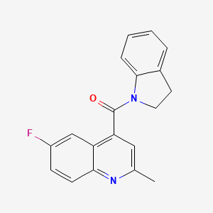 molecular formula C19H15FN2O B1208198 2,3-Dihydroindol-1-yl-(6-fluoro-2-methyl-4-quinolinyl)methanone 